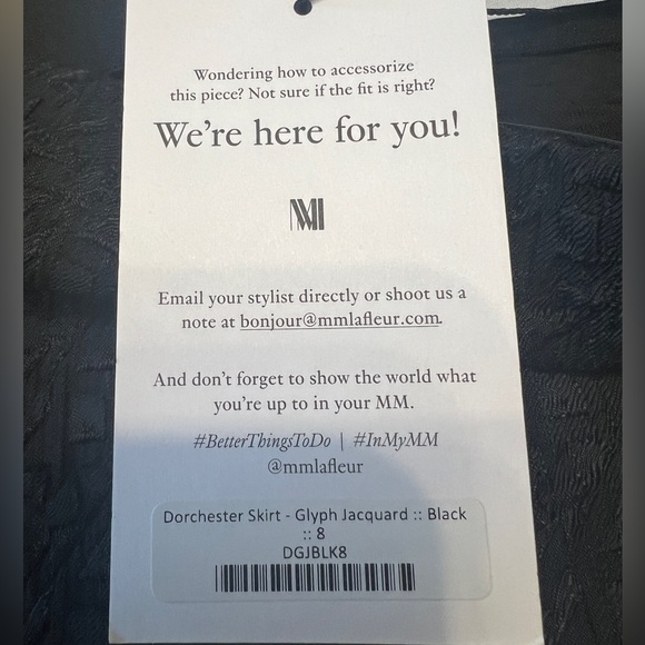 MM.LAFLEUR Black Dorchester Glyph Jaquard Skirt Size 8 - Picture 4 of 9